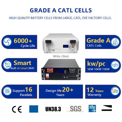 200ah Batterie al litio BMS Per sistema di energia solare 51.2V Celle prismatiche ricaricabili