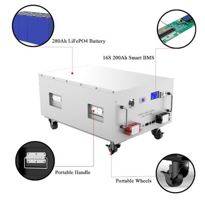 666 X 483 X 267mm 51.2V 280Ah Solar Lithium Battery Pack per il sistema di soluzione energetica domestica