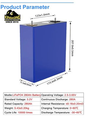 280Ah 314Ah Prismatic LiFePO4 Battery Cell per soluzioni di stoccaggio dell'energia solare OEM