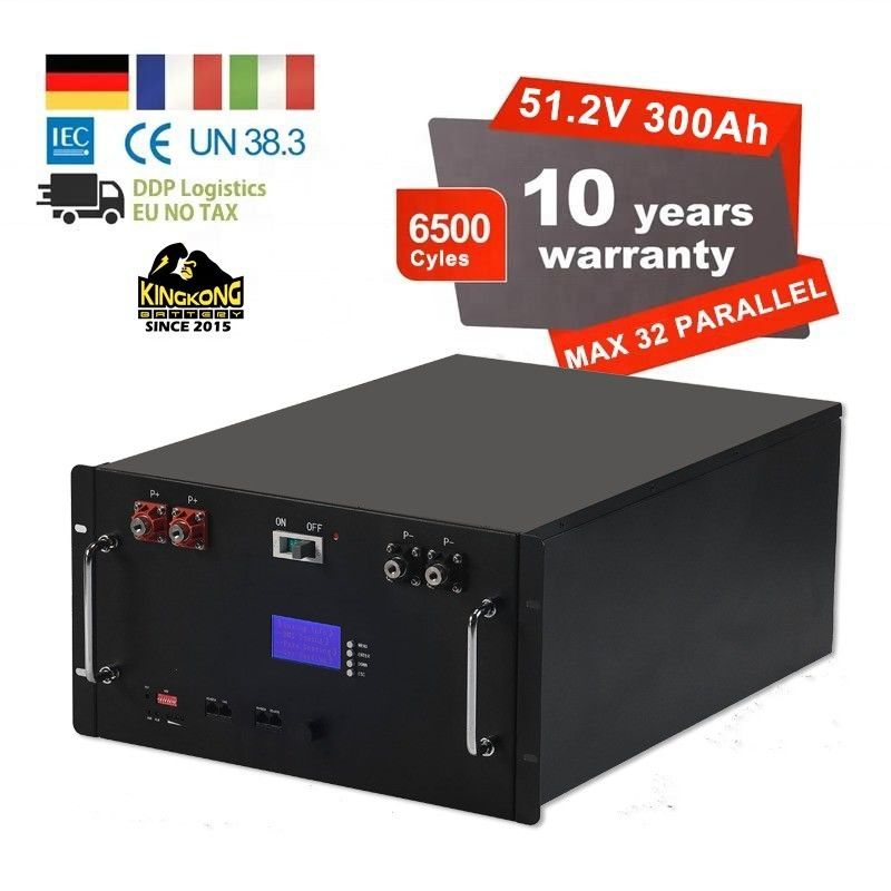 OEM 51.2V 15Kwh Invertitore solare LFP4 LiFePO4 Batteria 48V 300Ah per parallelo Max 32 parallelo