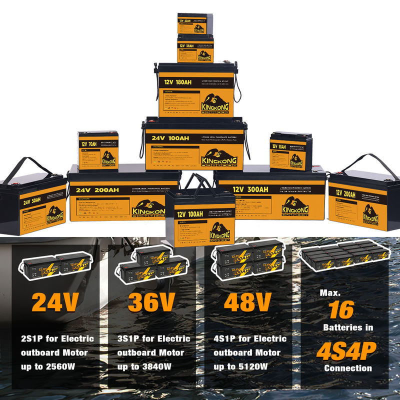 Uscita 12V 24 48V Volt 5 7 9 12 14 18 20 24 28 35 50 100 110 120 150 200 300Ah Amp Ora Hr Ciclo di vita profondo