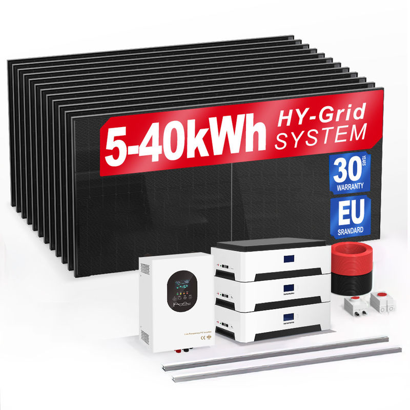 6Kw 10Kw 20Kw 30Kwh Solare Off Grid Batteria solare Immagazzinamento di energia Sistemi di alimentazione per la casa Ac Riscaldatore solare Lampade TV Pacchetto batteria