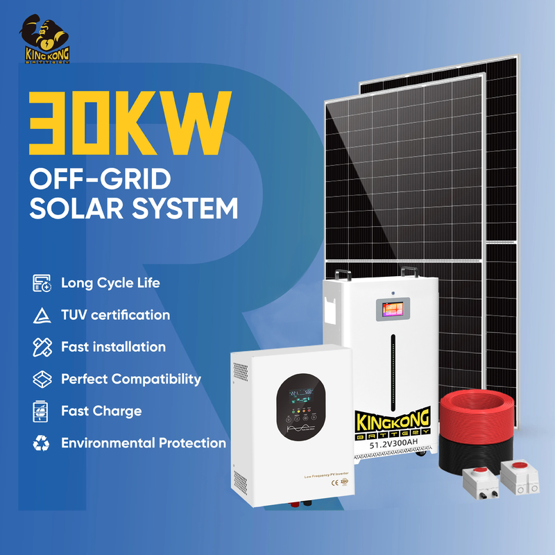 3Kw 10Kw 20Kw 30Kw Off Grid Sistema di generazione di energia solare, Sistema solare ibrido Le celle solari possono essere consegnate rapidamente
