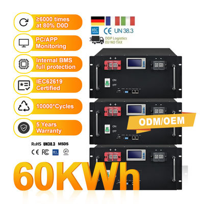 Porta di comunicazione CAN 51.2V 100Ah 150Ah 280Ah Batteria LiFePO4 per sistema di energia solare