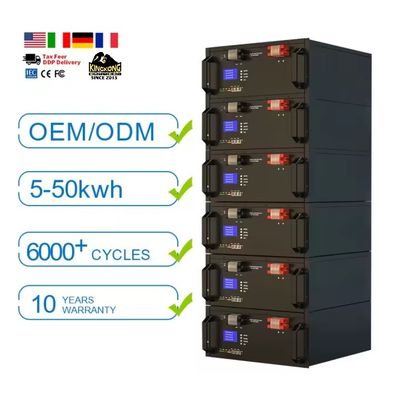 Vita del ciclo 6000 Times 51.2V 300ah 100Ah Lifepo4 batterie agli ioni di litio per l'energia solare