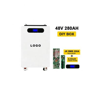 Batteria verticale da 280Ah Scatola batteria fai da te con ruote e custodia stand up in metallo bianco